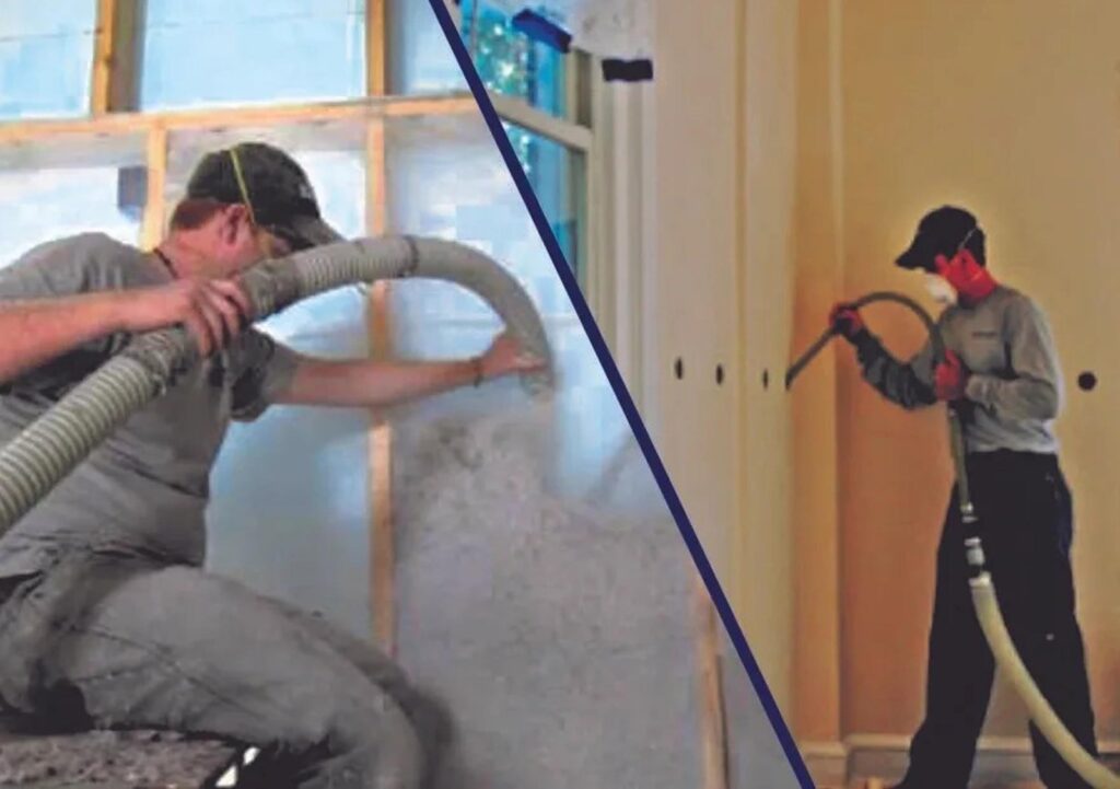 Wall Dense-packed cellulose insulation